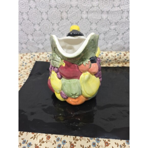 Vintage Fruit Pitcher With Banana Handle 80s Kitchen Decor Ceramic‎ Flower Vase - Picture 3 of 8